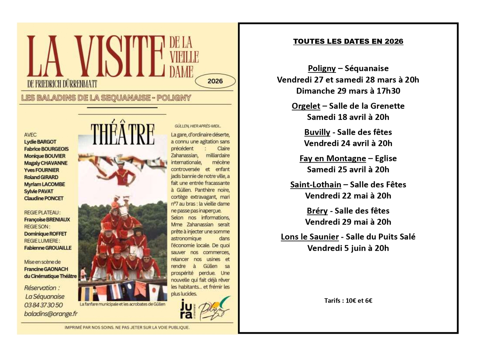 Théâtre : "La visite de la vieille dame"